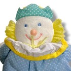 Vtg Eden Sweet Shakes Terrycloth Clown Blue Polka Dots Plush Baby Rattle 8   
