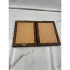 Vintage Victorian Silhouette Art Set Of 2 Black Wood Frames Burlap Background