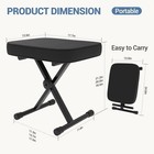 Gianna Adjustable Piano Bench Folding Keyboard Stool Thick Padded Non-slip Black