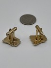 Vintage Hickok Gold Tone Eagle Crest Cufflinks Heraldic Shield Mid Century