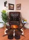 Cow Hide Area Rug 4x4 Ft Small Cow Skin Hair On Cowhide Leather Decor Carpet Mat