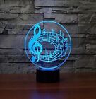 3d Led Night Light Musical Notes Led Acrylic Touch Table Desk Lamp Kid Gift Usb
