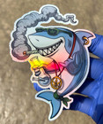 Blazin Shark Holographic Sticker Waterproof Vinyl Trippy Creative Art Decal