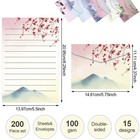 200 Pieces Watercolor Stationary Paper And Envelopes Include 100 Lined Sheets   