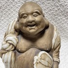 Japanese Vintage Hotei Budai God Kutani Ware Pottery Statue 13 7 Inch Figurine