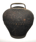 Nice  Antique Swiss Or Alpine Large Primitive Cow Bell  Hand-forged  Great Ring 