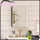 Mirror Cabinet Wall Mount Storage Organizer W  Door  Shelves Black Bathroom