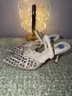 Jason Wu Women   s White silver Polyester Pointed Toe Floral Cutout Slingback 7 5