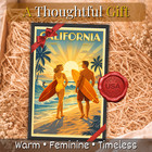 California Vintage Travel Poster 11x17 Framed Retro Wall Decor Art Gift