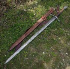 Handmade Damascus Steel Viking Sword Battle Ready Medieval Sword With Scabbard