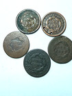 Lot Of 5 Us Large Cents - 2 With Full Dates  One With Holes  Three Without Dates