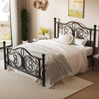 Full Size Bed Frame With Butterfly Pattern Design Headboard And Footboard