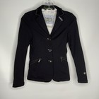 Pikeur Show Black Jacket Rhinestones Decorative Buttons Size  Xxs Stretch Fabric