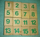 Vintage  Child Toy 6 Sides Wooden Puzzle Blocks 