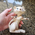 Vintage 50s Ceramic Winking Cat Pin Cushion Tape Measure Our Own Import Kitsch