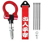 Car Tow Hook Front Bumper Screw-on Front Tow Hooks With Jdm Style Red