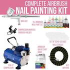 Nail Art Airbrush System Kit Air Compressor Paint Color Set  300 Stencil Designs
