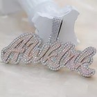 3 00ct Round Cut Moissanite Any Custom Letter Pendant 14k White Gold Plated