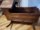 Antique Wooden Cradle With Rocker