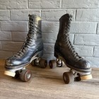 Vintage Gil Ash Roller Skates W zephyr Fo-mac Wheels Chicago Plates Size 10
