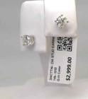 14k Solid White Gold Certified 3 4 Ct Tw Genuine Diamond Stud Earrings