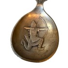 Vintage Norway Tinn Pewter Viking Ship Spoon Dragon Handle Souvenir 8 Inch