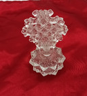 Vintage Clear Pressed Czech Glass 5 5  Art Deco Style Perfume Bottle