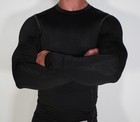 Men s Black Long Sleeve Compression Shirt  small 