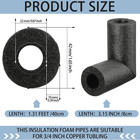 8 Pack Elbow Pipe Insulation Foam Tube Outdoor Wrap Black Pipe Covers Elbow Insu