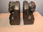 Armor Bronze Co  Bookends Dante   Beatrice Vintage Bronze Clad Spelter Bust Pair