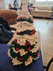 Handmade Crochet 13    Christmas Tree Green   Off White