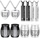 10pcs Heart Urn Necklace For Ashes  Stainless Steel Cremation Jewelry  Memorial