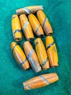  10  Old 1  Horn Hair Pipe Carved Amber Indian Beads Breastplate Fur Trade 1700s