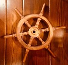 24  Nautical Wooden Ship Steering Wheel Pirate D  cor Handmade Vintage Wall Boat