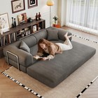 78 8  Grey Compression Sofa  Convertible Floor Sofa Bed  Futon Couch Sleeper Bed