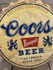 Coors Beer Bottle Cap Sign Banquet Beer Tin Metal 16    Diameter    