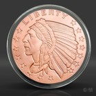 5 Oz Incuse Indian Copper Round In Capsule  999 Fine Bullion