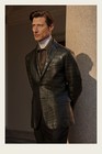 Black Leather Men s Suits Prom Party Fashion Coat Evening Blazer Jacket 2 Pcs