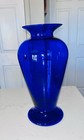 Large Cobalt Blue Glass Vase Centerpiece Oversized Bouquet 13 5    Tall