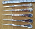 Lot Of 5 Rare Antique C1886  Daisy Aka Mayflower Pattern Silverplated Nut Picks