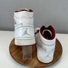2015 Nike Jordan 1 Mid White Red Leather Basketball Shoes Sneakers 554724-103 12