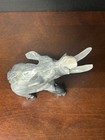 Vintage Carved Grey Marble Elephant Statue     5    Tall Collectible Figurine   