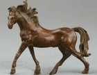 Small Bronze Exquisite Animal Fengshui 12 Zodiac Year Horse Statue 70mm Chinese