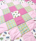 Baby Quilt Handmade Pink Patchwork Crib  40  X 40  New