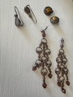 6pc Mixed Lot Vintage Women s Fashion Earrings Silver And Brown Tones