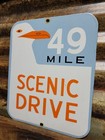 Vintage 49 Mile Scenic Drive Porcelain Sign Old San Francisco Golden Gate Bridge