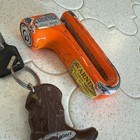 Krypto Motorcycle Disc Brake Lock With Key - Highly Visible Bright Orange