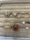 Lot Of 18 Vintage - New Rings Sz 5-10 Inc  Crystal Cubic Zirc Jade