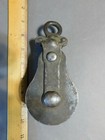 Antique Vintage Double Metal Pulley W  Swivel Top Industrial Decor