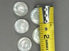 Vintage Iridescent White Large   Medium Plastic Coat Buttons Set Of 5 Two Sizes